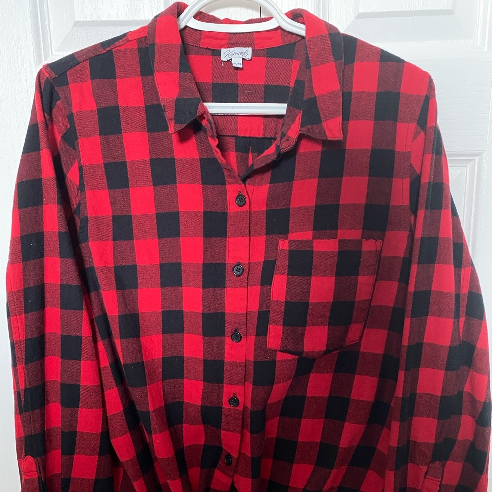 Kismet, Size XL, Plaid Button Down Shirt with Tie Front